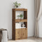 vidaXL - Hoge - kast - 63x33x140 - cm - bewerkt - hout - artisanaal - eikenkleurig