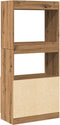 vidaXL - Hoge - kast - 63x33x140 - cm - bewerkt - hout - artisanaal - eikenkleurig