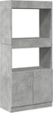 vidaXL - Hoge - kast - 63x33x140 - cm - bewerkt - hout - betongrijs