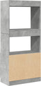 vidaXL - Hoge - kast - 63x33x140 - cm - bewerkt - hout - betongrijs