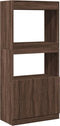 vidaXL - Hoge - kast - 63x33x140 - cm - bewerkt - hout - bruin - eikenkleurig