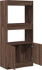 vidaXL - Hoge - kast - 63x33x140 - cm - bewerkt - hout - bruin - eikenkleurig