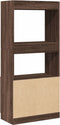 vidaXL - Hoge - kast - 63x33x140 - cm - bewerkt - hout - bruin - eikenkleurig