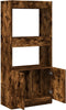 vidaXL - Hoge - kast - 63x33x140 - cm - bewerkt - hout - gerookt - eikenkleurig