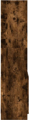 vidaXL - Hoge - kast - 63x33x140 - cm - bewerkt - hout - gerookt - eikenkleurig