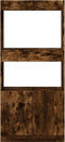 vidaXL - Hoge - kast - 63x33x140 - cm - bewerkt - hout - gerookt - eikenkleurig