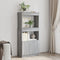 vidaXL - Hoge - kast - 63x33x140 - cm - bewerkt - hout - grijs - sonoma - eikenkleurig