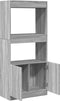 vidaXL - Hoge - kast - 63x33x140 - cm - bewerkt - hout - grijs - sonoma - eikenkleurig