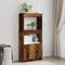 vidaXL - Hoge - kast - 63x33x140 - cm - bewerkt - hout - oud - houtkleurig