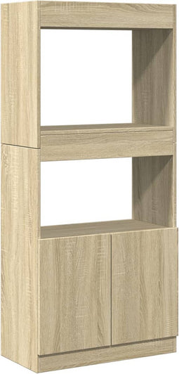 vidaXL - Hoge - kast - 63x33x140 - cm - bewerkt - hout - sonoma - eikenkleurig