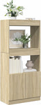 vidaXL - Hoge - kast - 63x33x140 - cm - bewerkt - hout - sonoma - eikenkleurig