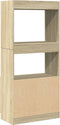 vidaXL - Hoge - kast - 63x33x140 - cm - bewerkt - hout - sonoma - eikenkleurig