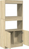 vidaXL - Hoge - kast - 63x33x140 - cm - bewerkt - hout - sonoma - eikenkleurig