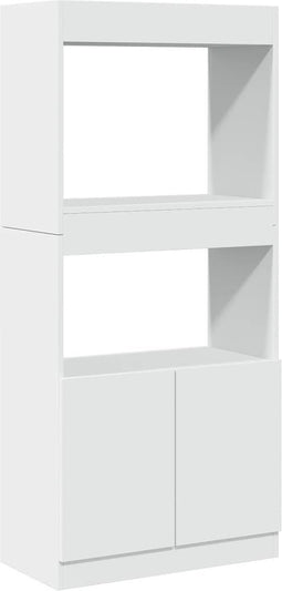 vidaXL - Hoge - kast - 63x33x140 - cm - bewerkt - hout - wit