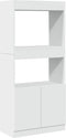 vidaXL - Hoge - kast - 63x33x140 - cm - bewerkt - hout - wit