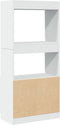 vidaXL - Hoge - kast - 63x33x140 - cm - bewerkt - hout - wit