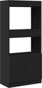vidaXL - Hoge - kast - 63x33x140 - cm - bewerkt - hout - zwart