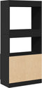 vidaXL - Hoge - kast - 63x33x140 - cm - bewerkt - hout - zwart