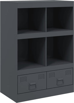 vidaXL - Hoge - kast - 67x39x95 - cm - staal - antracietkleurig