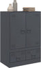 vidaXL - Hoge - kast - 67x39x95 - cm - staal - antracietkleurig