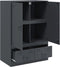 vidaXL - Hoge - kast - 67x39x95 - cm - staal - antracietkleurig