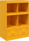 vidaXL - Hoge - kast - 67x39x95 - cm - staal - mosterdgeel