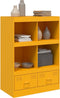 vidaXL - Hoge - kast - 67x39x95 - cm - staal - mosterdgeel