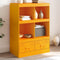 vidaXL - Hoge - kast - 67x39x95 - cm - staal - mosterdgeel