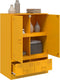 vidaXL - Hoge - kast - 67x39x95 - cm - staal - mosterdgeel