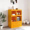 vidaXL - Hoge - kast - 67x39x95 - cm - staal - mosterdgeel
