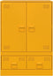 vidaXL - Hoge - kast - 67x39x95 - cm - staal - mosterdgeel