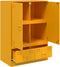 vidaXL - Hoge - kast - 67x39x95 - cm - staal - mosterdgeel
