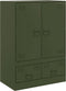 vidaXL - Hoge - kast - 67x39x95 - cm - staal - olijfgroen