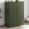 vidaXL - Hoge - kast - 67x39x95 - cm - staal - olijfgroen
