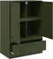 vidaXL - Hoge - kast - 67x39x95 - cm - staal - olijfgroen