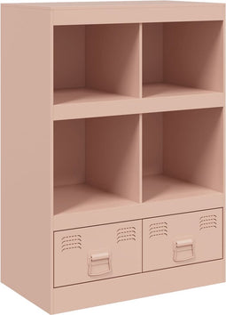 vidaXL - Hoge - kast - 67x39x95 - cm - staal - roze