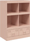 vidaXL - Hoge - kast - 67x39x95 - cm - staal - roze