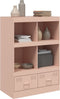 vidaXL - Hoge - kast - 67x39x95 - cm - staal - roze