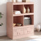 vidaXL - Hoge - kast - 67x39x95 - cm - staal - roze