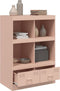 vidaXL - Hoge - kast - 67x39x95 - cm - staal - roze