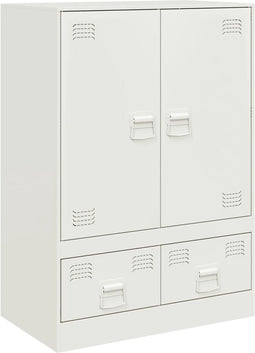 vidaXL - Hoge - kast - 67x39x95 - cm - staal - wit