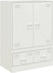 vidaXL - Hoge - kast - 67x39x95 - cm - staal - wit