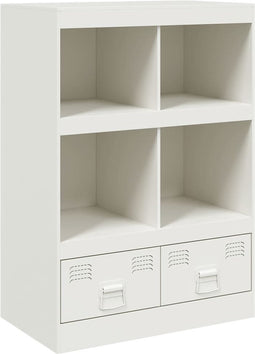 vidaXL - Hoge - kast - 67x39x95 - cm - staal - wit