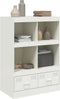 vidaXL - Hoge - kast - 67x39x95 - cm - staal - wit