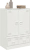 vidaXL - Hoge - kast - 67x39x95 - cm - staal - wit