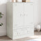 vidaXL - Hoge - kast - 67x39x95 - cm - staal - wit