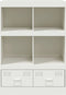 vidaXL - Hoge - kast - 67x39x95 - cm - staal - wit