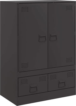 vidaXL - Hoge - kast - 67x39x95 - cm - staal - zwart