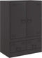 vidaXL - Hoge - kast - 67x39x95 - cm - staal - zwart