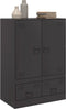 vidaXL - Hoge - kast - 67x39x95 - cm - staal - zwart
